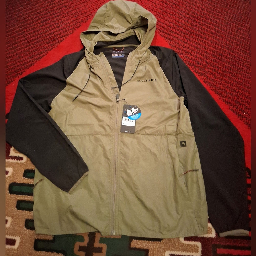 Salt Life NWT Mens Windbreaker Jacket & Pack It, Sz SM MSRP $90
